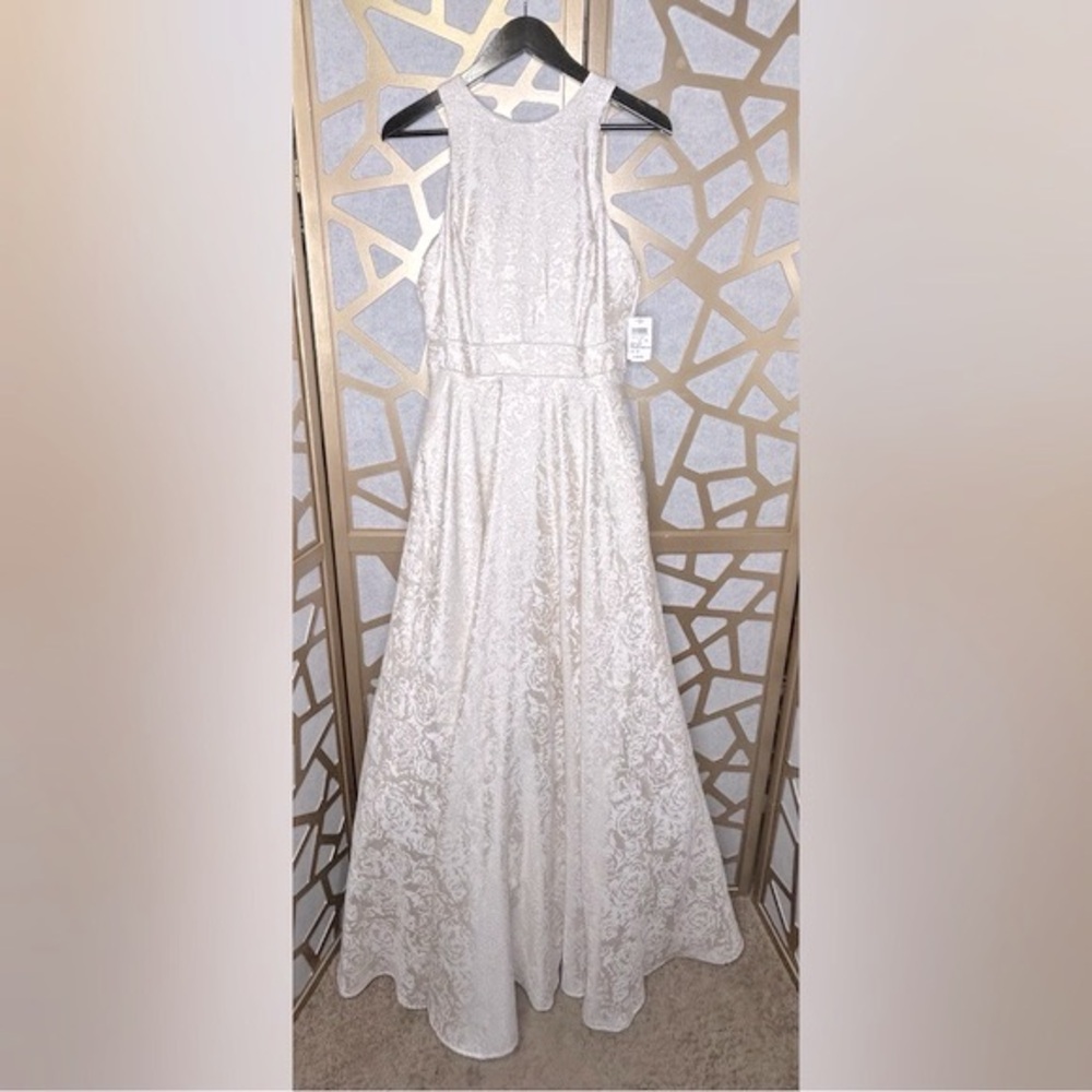 Gisella Brocade High Neck Ball Gown